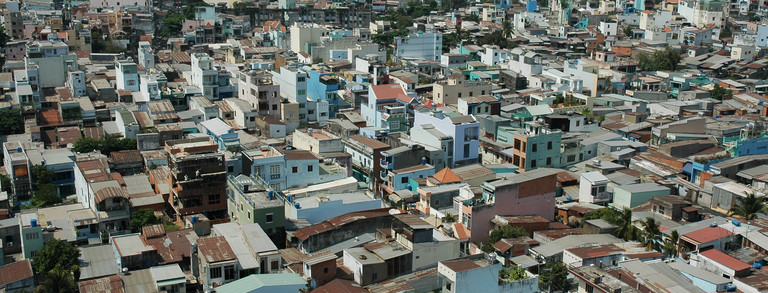 Ho Chi Minh Stadt, Vietnam Luftaufnahme eines Stadtteils in Ho Chi Minh Stadt